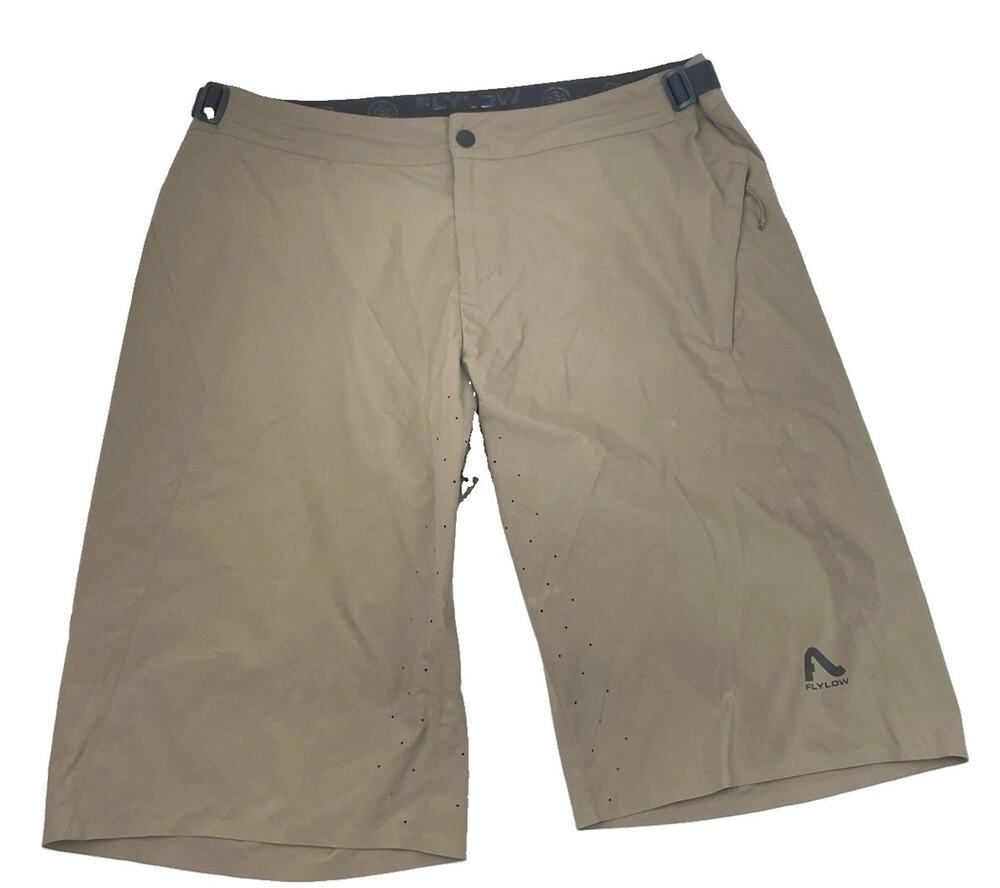 Flylow Mountain 13” Bike Shorts Men’s XL $119 Tan Brown Lightweight Wicking UPF
